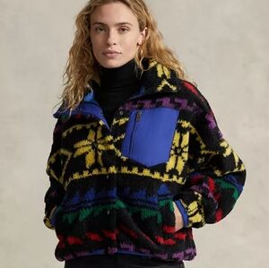 NWOT Polo Ralph Lauren L Tribal Gorpcore Indie Sleeze Ski Teddy Fleece Jacket